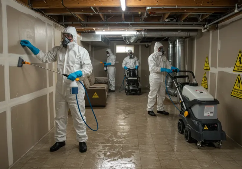 Basement Moisture Removal and Structural Drying process in Newton, NH